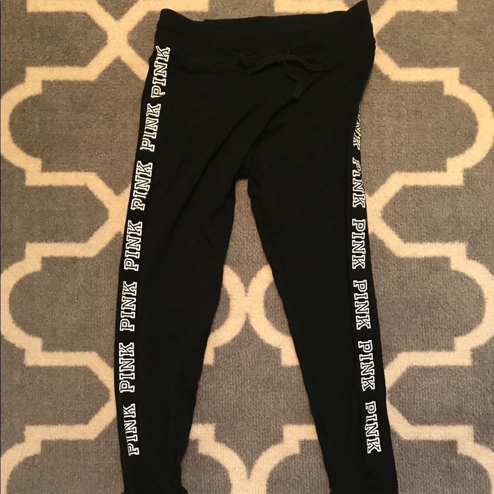 PINK logo campus leggings size large